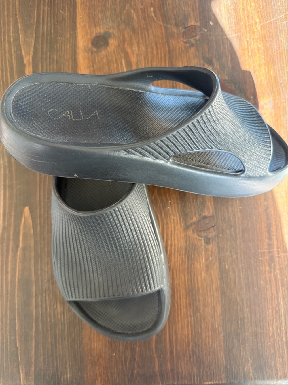 CALLA Black Women's Slide Sandals - Cushioned Lightweight Comfort